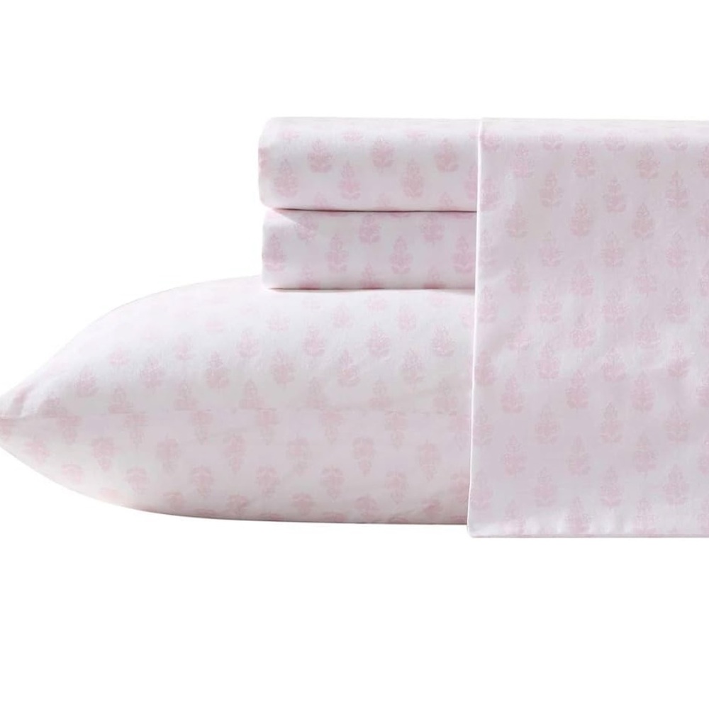 Laura Ashley Pink Cotton Sateen Sheets